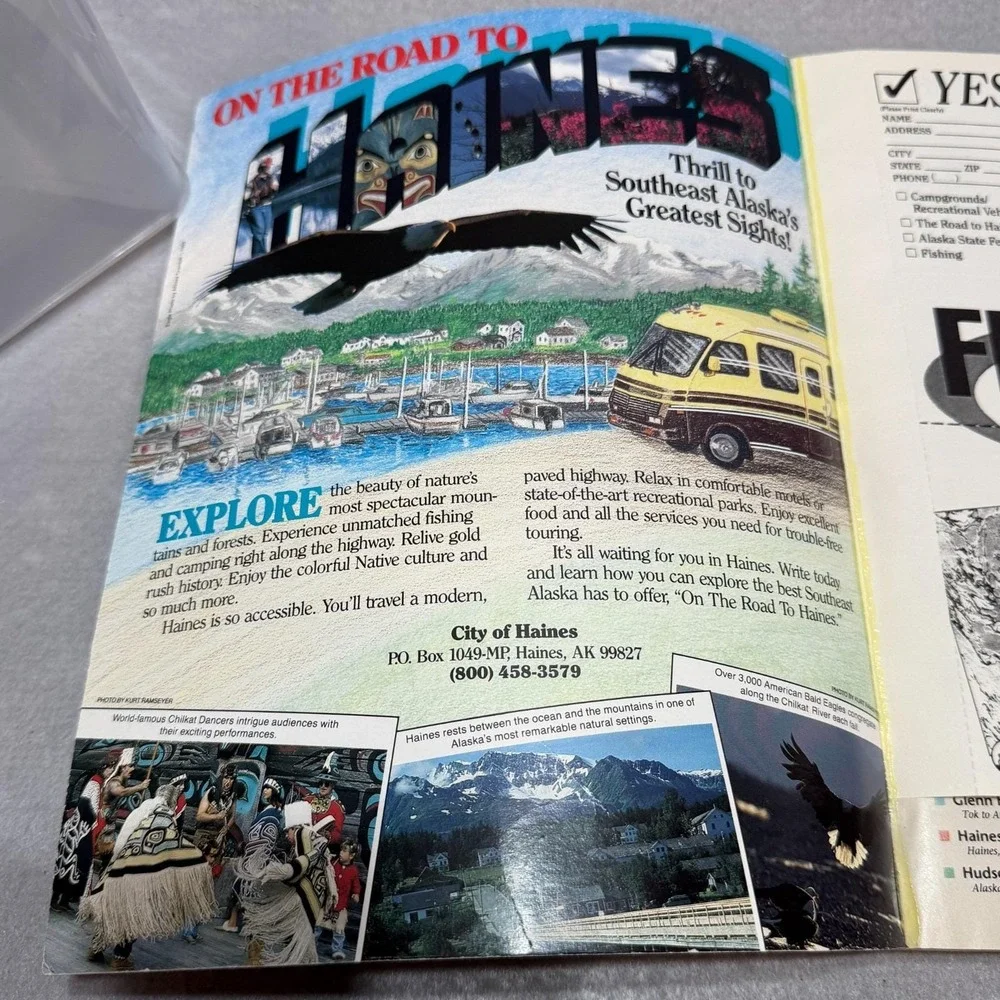 Vintage 1990 The Milepost 42nd Ed Alaska Highway RV Travel Guide Fold-Out Map